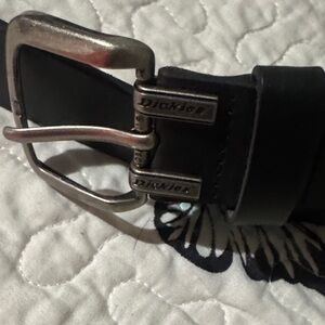 Dickies Black Belt with Silver Buckle